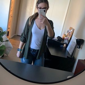 Express Green Button down